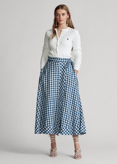 Dámské Sukně Polo Ralph Lauren Gingham Linen Wrap - 67920-IACW